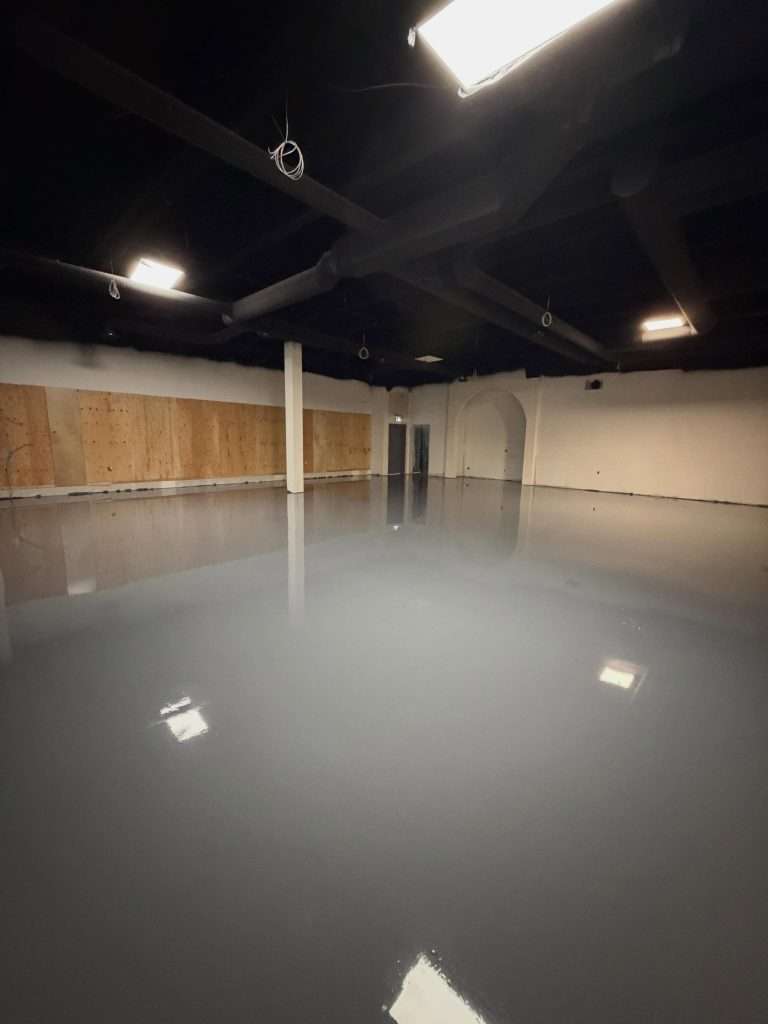 Sealed concrete floor at Strong Pilates studio in Surrey British Columbia